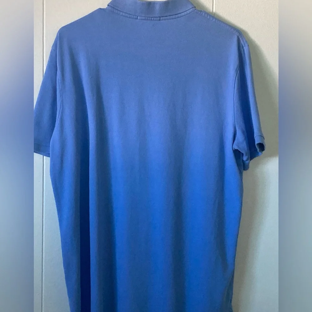 Ralph Lauren Men's Polo Shirt SZ L in sky Blue with Gold Logo 100%cotton